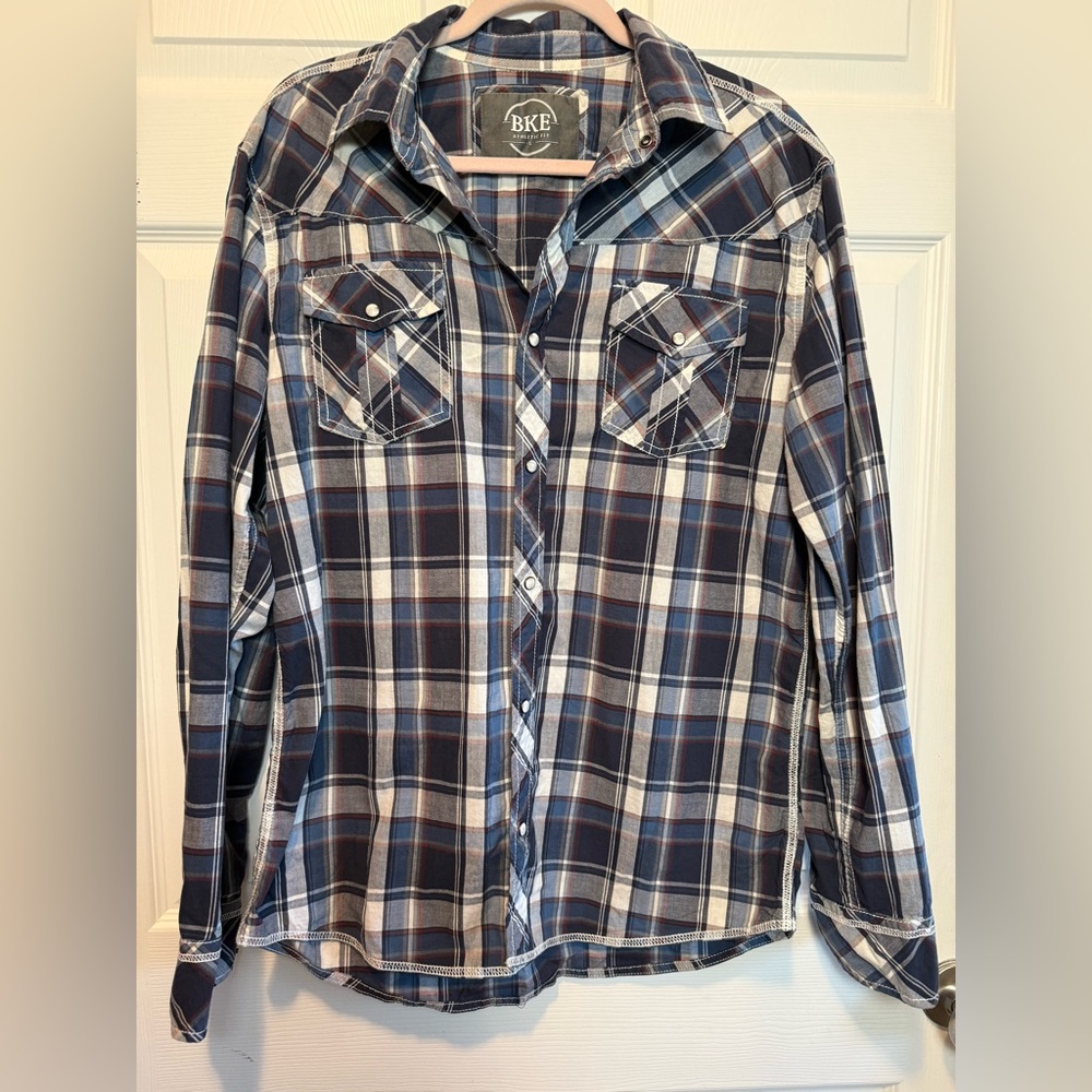 BKE Mens Large Athletic Fit Button Down Shirt